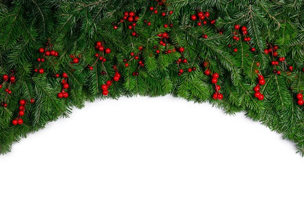 Різдвяна рамка гілок дерев — стокове фото