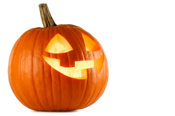 Halloween pumpa på vit — Stockfoto