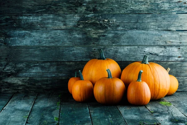 Pumpkins on wooden background Stock Picture