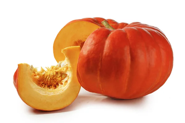 Cut pumpkin on white — Stock Photo, Image
