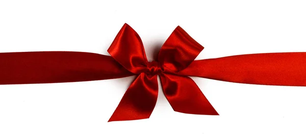 Red gift bow on white — Stock Photo, Image