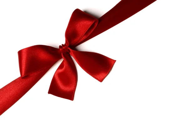 Red gift bow on white — Stock Photo, Image