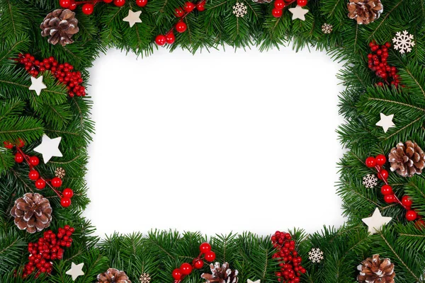 Kerstframe van boomtakken — Stockfoto