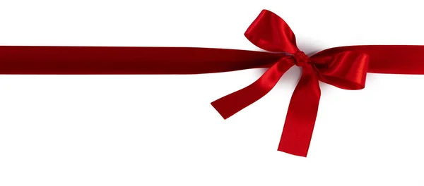 Arco de regalo rojo en blanco — Foto de Stock