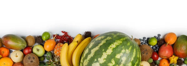 Fresh fruits pile on white — Stock Photo, Image