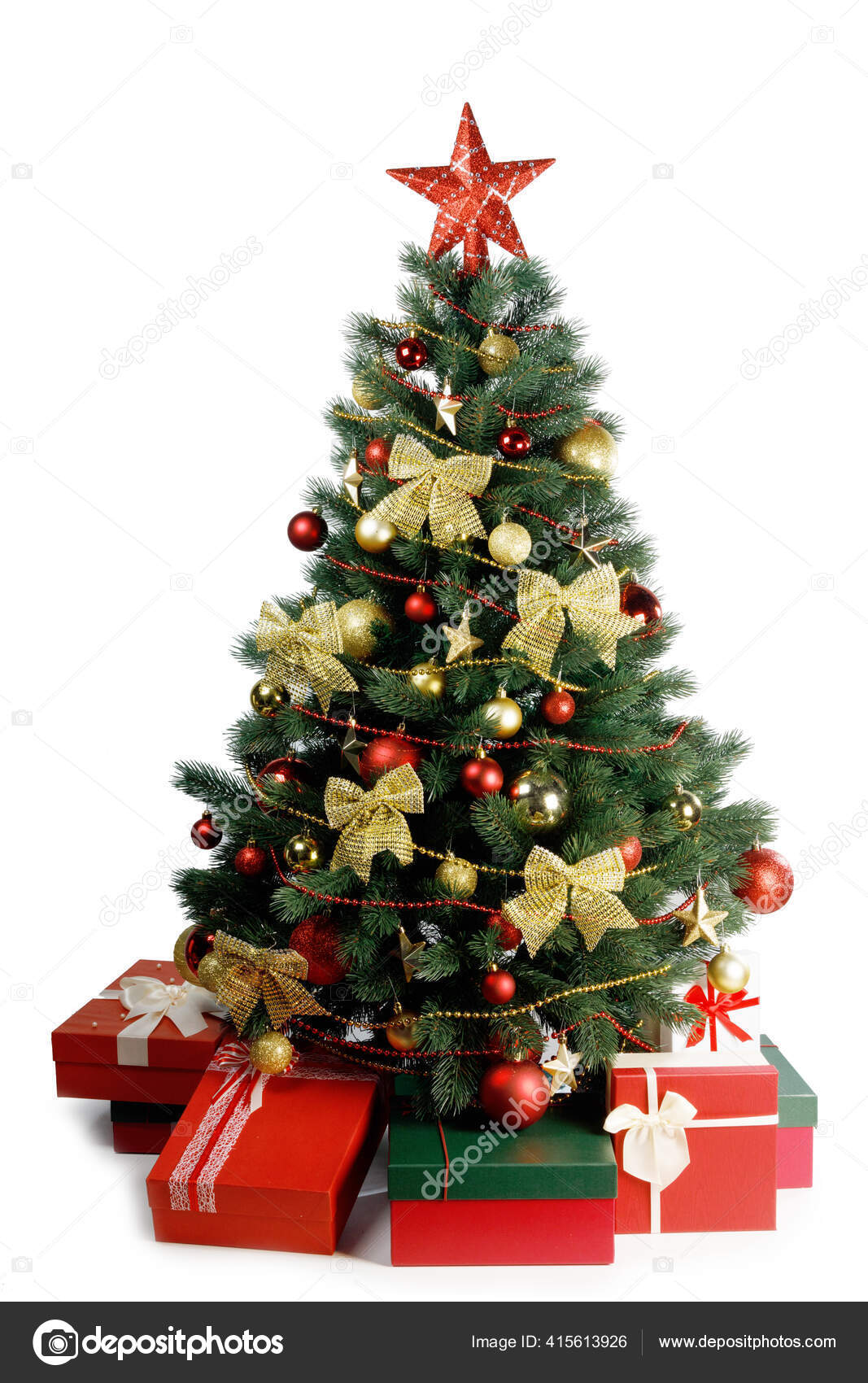Weihnachtsbaum Und Geschenke Isoliert Auf Weißem Hintergrund – Stockfoto ©  yellow2j #415613926, image size:1067x1700
