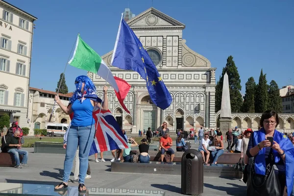 Florence Talya Eylül 2017 Insanlar Theresa Karşı Protesto 2019 Europe — Stok fotoğraf