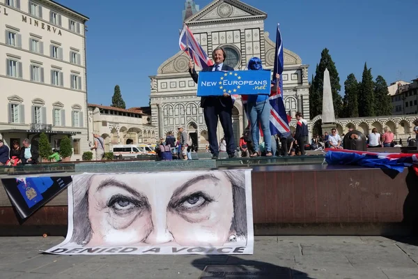 Florence Talya Eylül 2017 Insanlar Theresa Karşı Protesto 2019 Europe — Stok fotoğraf