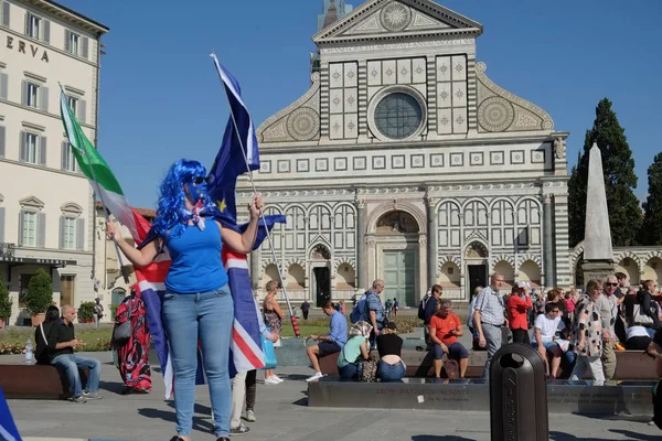 Florence Talya Eylül 2017 Insanlar Theresa Karşı Protesto 2019 Europe — Stok fotoğraf