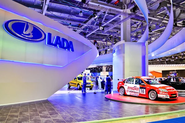 Russia Moscow Expocentre August September 2012 Lada Granta Lukoil Racing — Stock Photo, Image