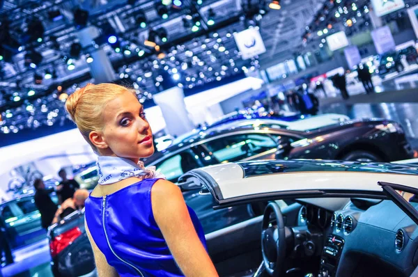 Russia Moscow Expocentre August September 2012 Motor Show Girls 4Th Royalty Free Stock Images