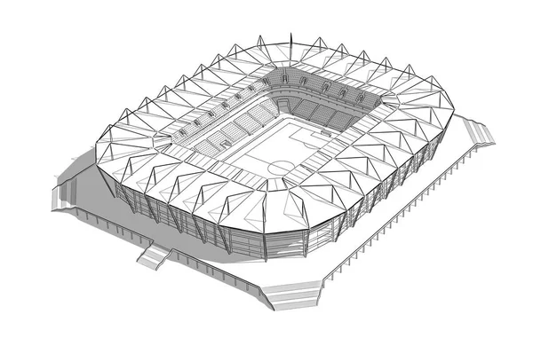 칼리닌 그라드에 있는 새 경기장의 스케치. — 스톡 벡터
