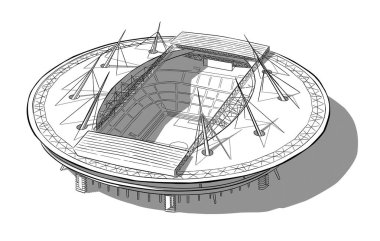 Saint-Petersburg 'daki yeni stadyumun çizimi..