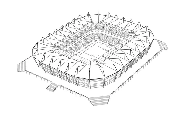 Szkic nowego stadionu w Kaliningradzie. — Wektor stockowy