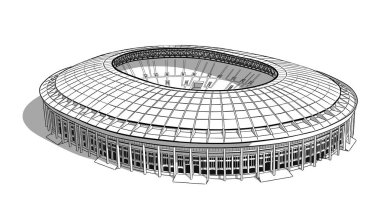 Moskova'da ana stadyumun kroki.