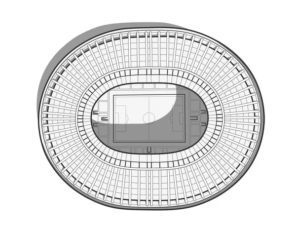 Sketch of the main stadium in Moscow. — Stock Vector