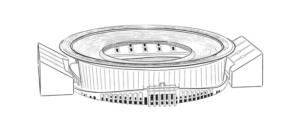 Desenho Desenhado Mão Estádio Principal Ekaterinburg —  Vetores de Stock