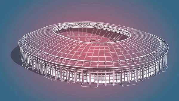 Skizze des Hauptstadions in Moskau. — Stockvektor