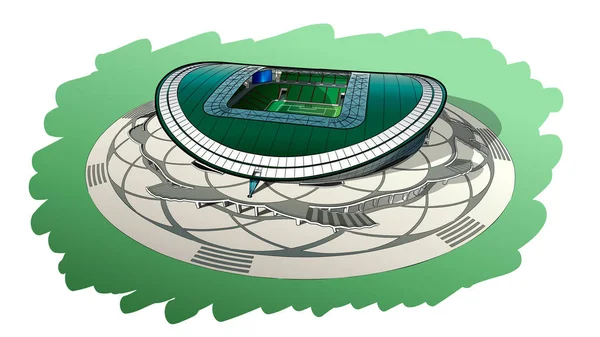 Skizze des Hauptstadions in Kasan. — Stockvektor