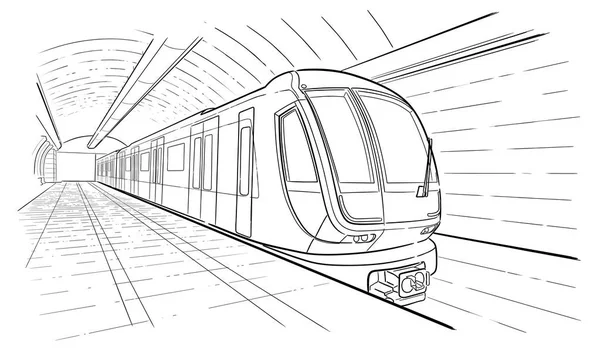 Handgezeichnete Skizze U-Bahnhof — Stockvektor