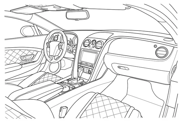 Máquina adentro. Interior del vehículo . — Vector de stock