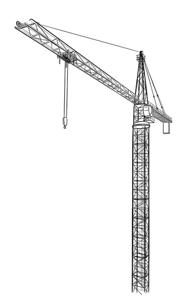 Építőipari toronydaru. — Stock Vector