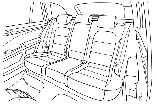 Máquina adentro. Interior del vehículo . — Vector de stock