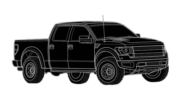 Plantilla de vector de camioneta aislada en blanco — Vector de stock