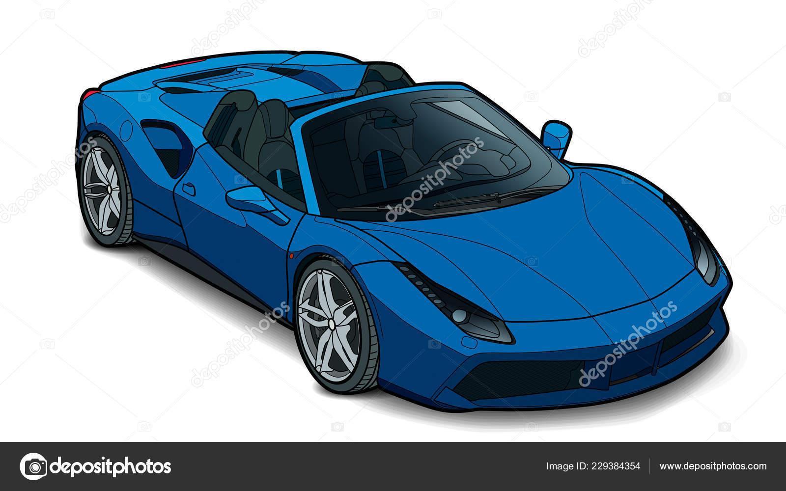 Vecteur De Tirer Dune Voiture De Sport Plat Avec Lignes