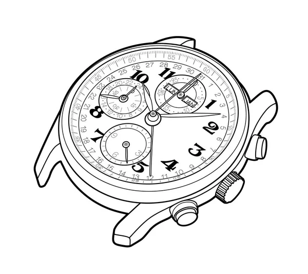 Векторный эскиз наручных часов — стоковый вектор