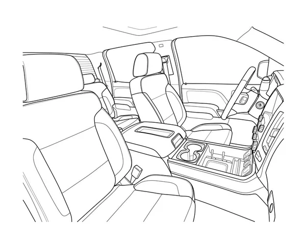 Máquina adentro. Interior del vehículo. Vector — Vector de stock