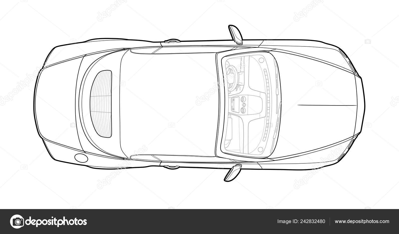 car drawings top view