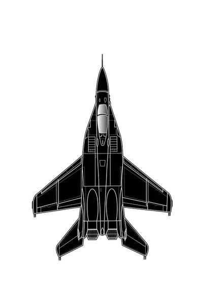 現代のロシアのジェット戦闘機。ベクトル描画 — ストックベクタ