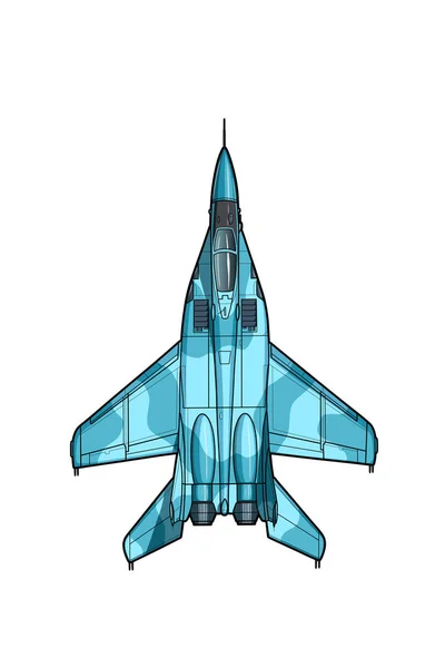 Aeronave de caça russa moderna. Desenho vetorial —  Vetores de Stock