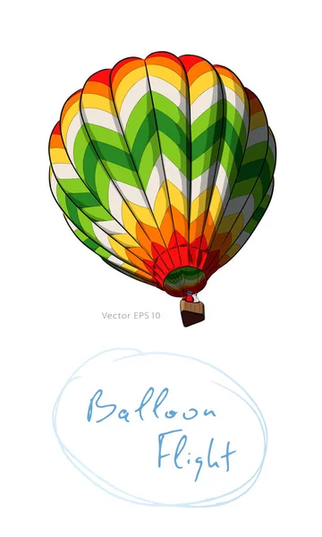 Hot air balloon various colored isolated on white — Stock Vector