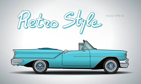 Retro car cabriolet vector draw isolated illustration — Stock Vector