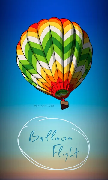 Hot air balloon various colored isolated on sky — Stock Vector