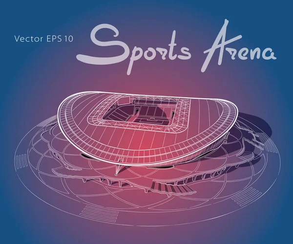 Sketch of the main stadium in Kazan. — Stock Vector