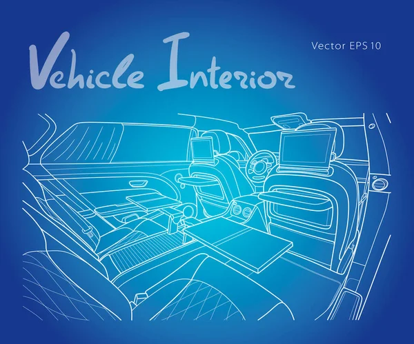 Maschine drinnen. Innenraum des Fahrzeugs. Vektor — Stockvektor