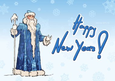 Mavi Rus Büyükbaba Frost skeci. Ded Moroz