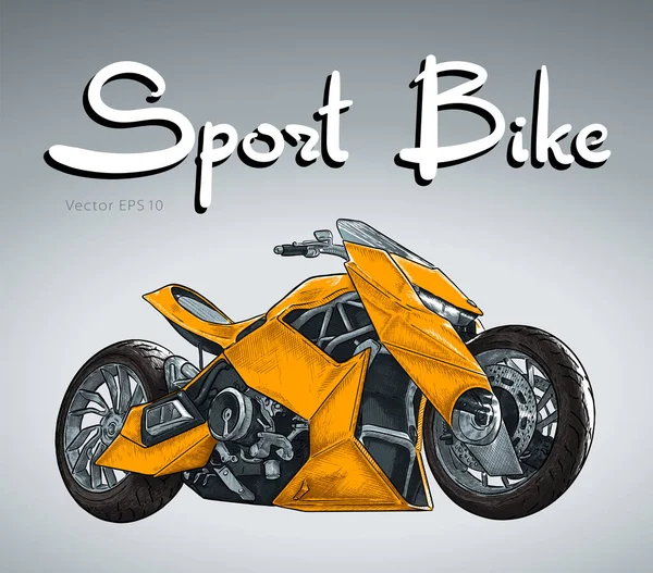 Modern sport motorcycle. Sketch style vector illustration — Stock Vector