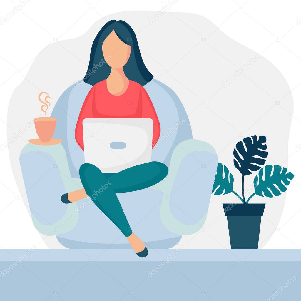 Girl sitting in armchair 1