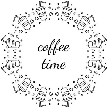 Kahve seti karalama, sınır bardağı 3-2