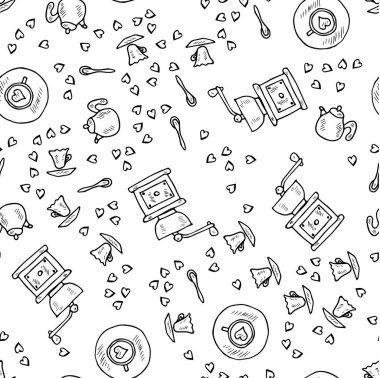 Kahve seti karalaması, pürüzsüz 1