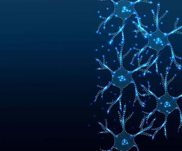 Νευρώνας Αστέρι Πολύγωνο Μπλε Ground — Διανυσματικό Αρχείο