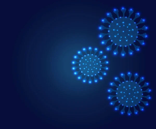Ιικά Κύτταρα Πολυγώνου Covid Blue — Διανυσματικό Αρχείο