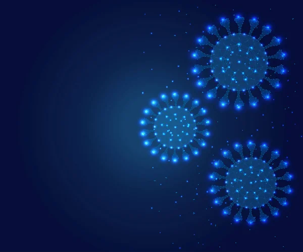 Ιικά Κύτταρα Πολυγώνου Covid Blue — Διανυσματικό Αρχείο