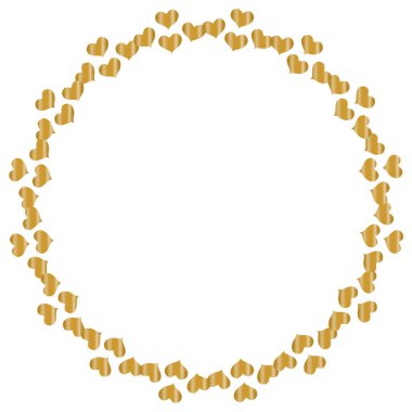 Yuvarlak çerçeveli altın kalpler