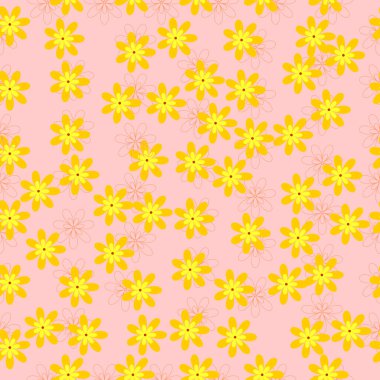 Küçük sarı çiçekli pürüzsüz desen