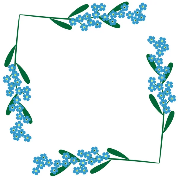 Bloemen Vintage Frame Met Vergeet Niet Bloemen — Stockvector